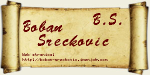 Boban Srećković vizit kartica